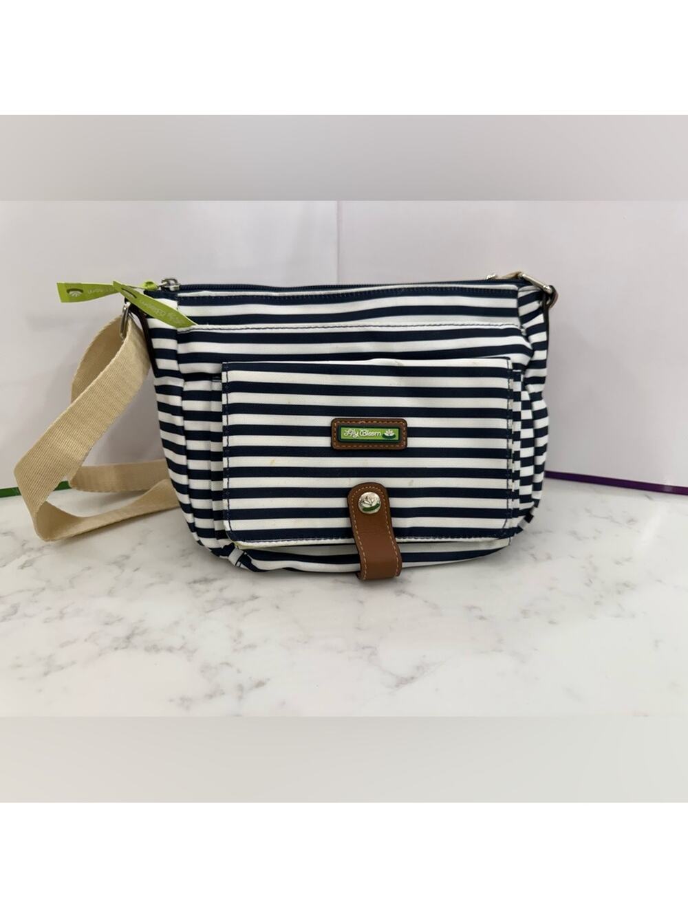 Lily‎ Bloom Navy Stripe Crossbody Purse - Recycled Material